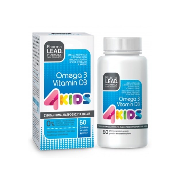 Pharmalead 4 Kids Omega 3 & Vitamin D3 60 ζελεδάκια Φράουλα